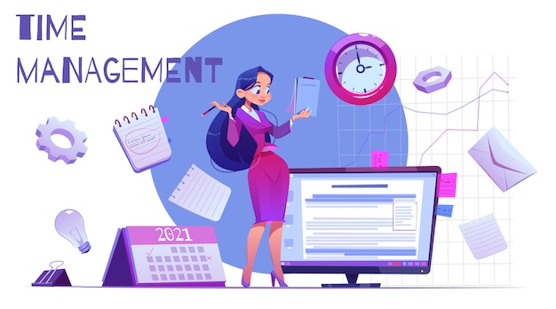 Free vector hand drawn time management concept