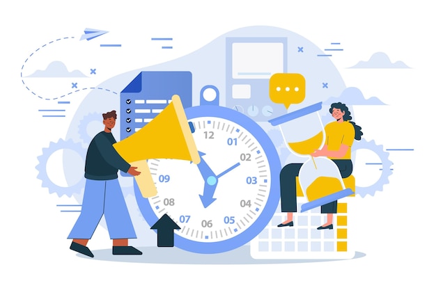 Free vector hand drawn time management illustration