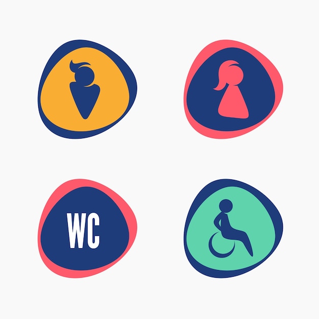 Free vector hand drawn  toilet  icons collection