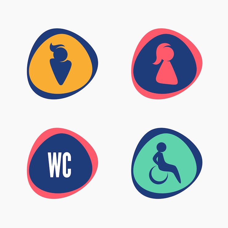 Free Vector hand drawn  toilet  icons collection