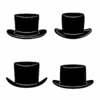 Free vector hand drawn top hat silhouette illustration