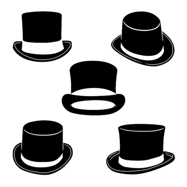 Free vector hand drawn top hat silhouette