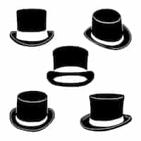 Free vector hand drawn top hat silhouette