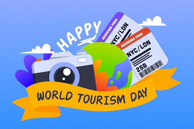 Free vector hand drawn tourism day concept