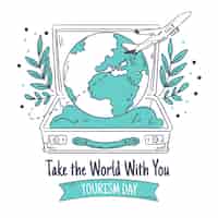 Free vector hand drawn tourism day concept