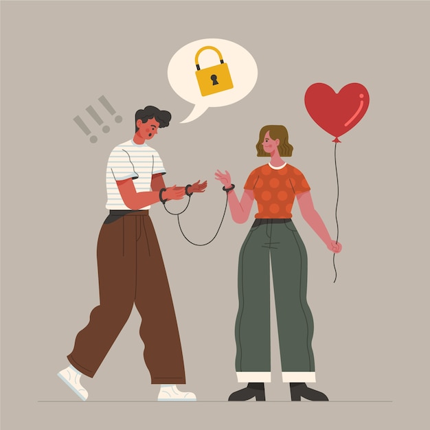 Free vector hand drawn toxic relationship illustration