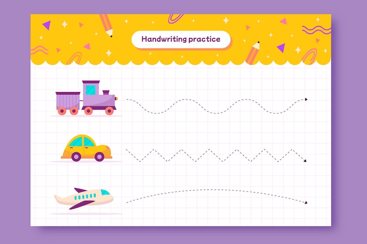 Free Vector hand drawn tracing worksheet template