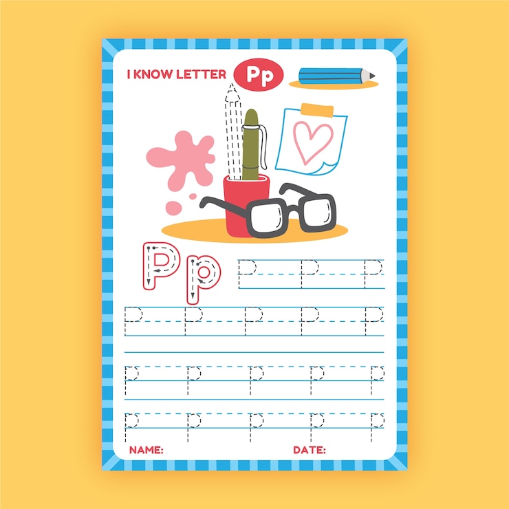 Free Vector hand drawn tracing worksheet template