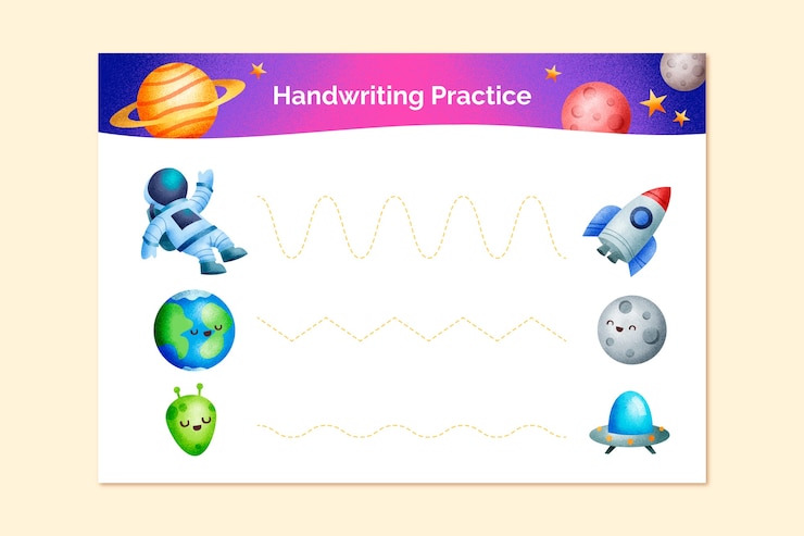 Free Vector hand drawn tracing worksheet template