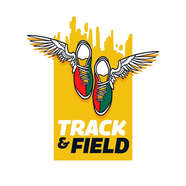 Hand drawn track and field logo