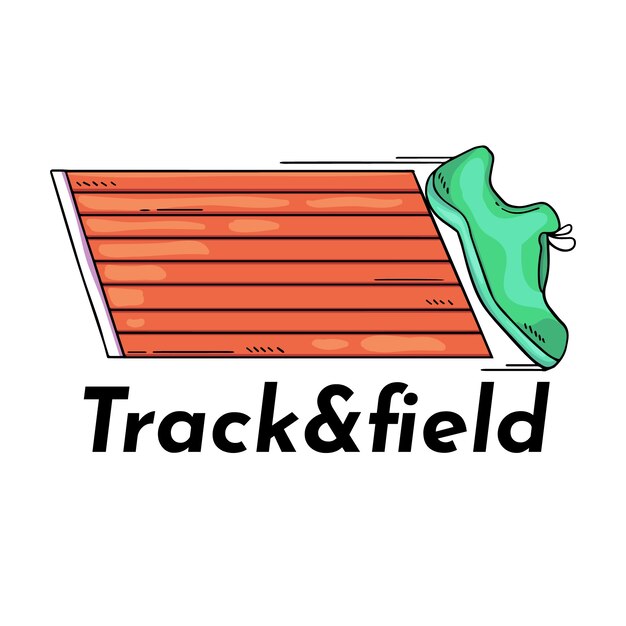 Hand drawn track and field logo