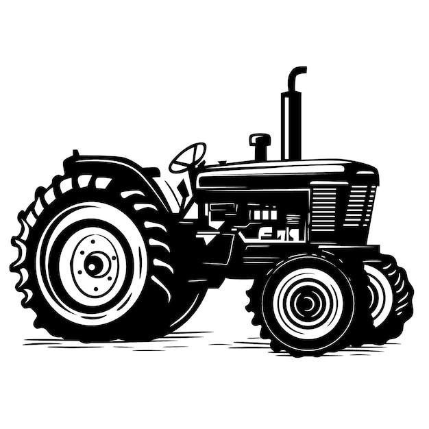 Free vector hand drawn tractor silhouette illustration