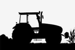 Free vector hand drawn tractor silhouette