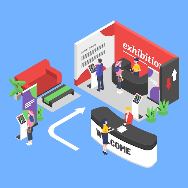 Hand drawn trade show  illustration