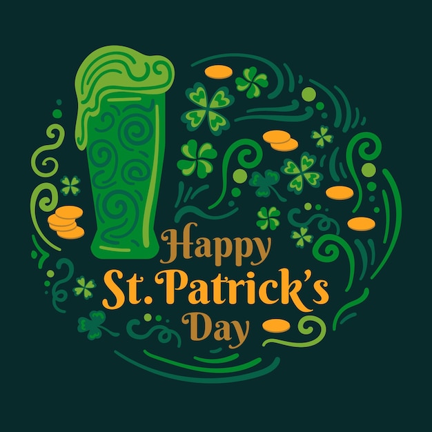 Free vector hand drawn traditional beer of st. patrick's day