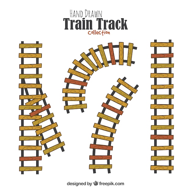 無料ベクター 手描きの電車の軌跡