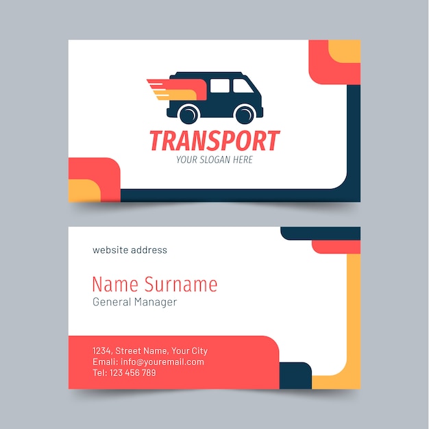 Free vector hand drawn transport business card