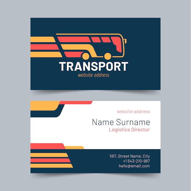 hand drawn transport business card