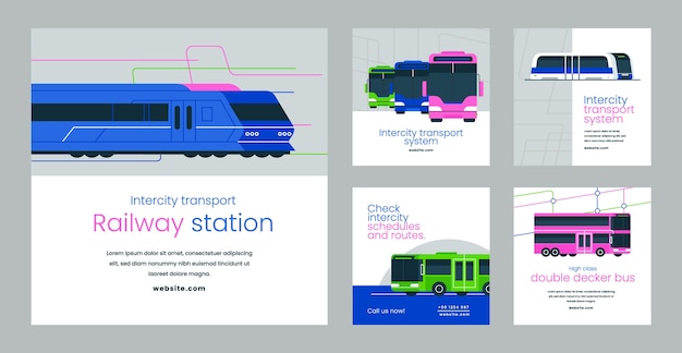 Free vector hand drawn transport template