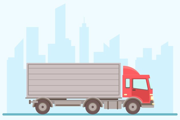 hand drawn transport truck