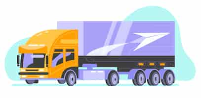 Free vector hand drawn transport truck