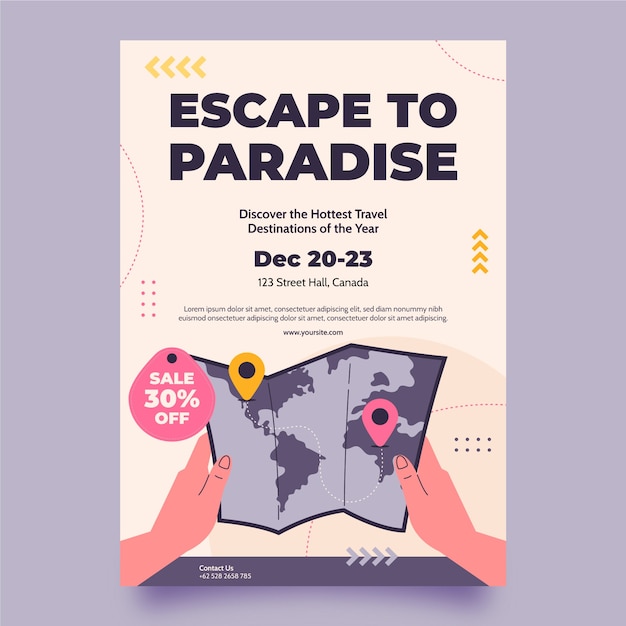 Free vector hand drawn travel adventure poster