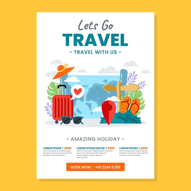 Free vector hand drawn travel adventure poster