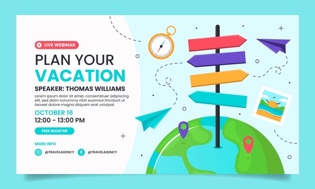 hand drawn travel adventure webinar