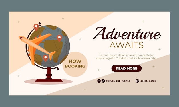 Free vector hand drawn travel agency facebook ad