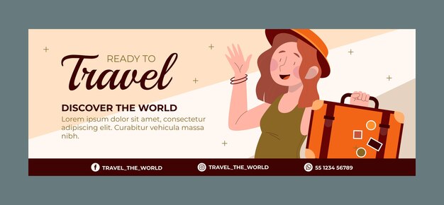Hand drawn travel agency  facebook cover