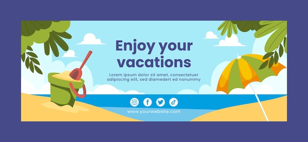 Hand drawn travel agency facebook cover