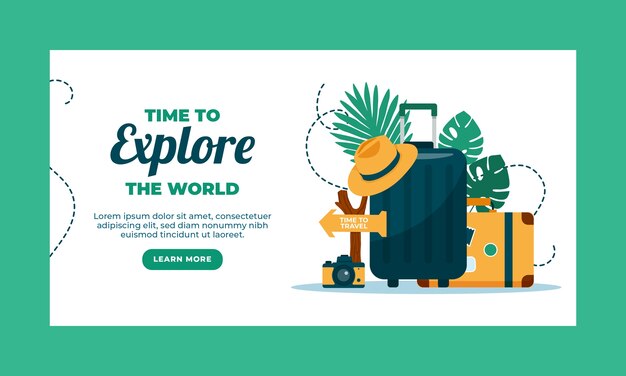 Hand drawn travel agency facebook template