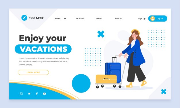 Hand drawn travel agency geometric landing page