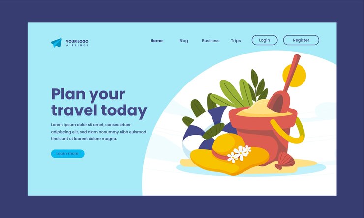 Free Vector hand drawn travel agency landing page template