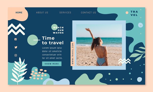 Hand drawn travel agency landing page
