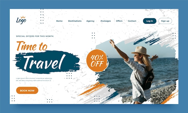 Hand drawn travel agency landing page