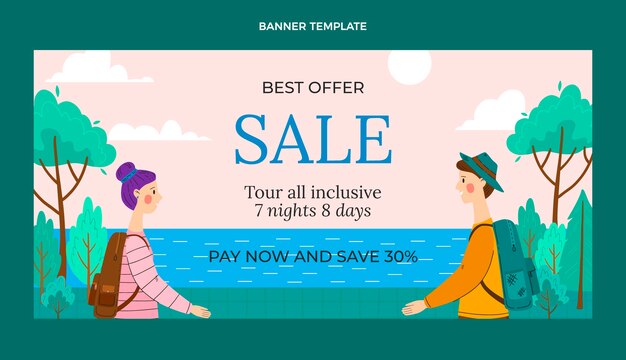 Hand drawn travel agency sale background