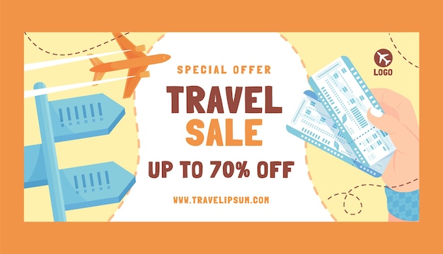 Free vector hand drawn travel agency sale background