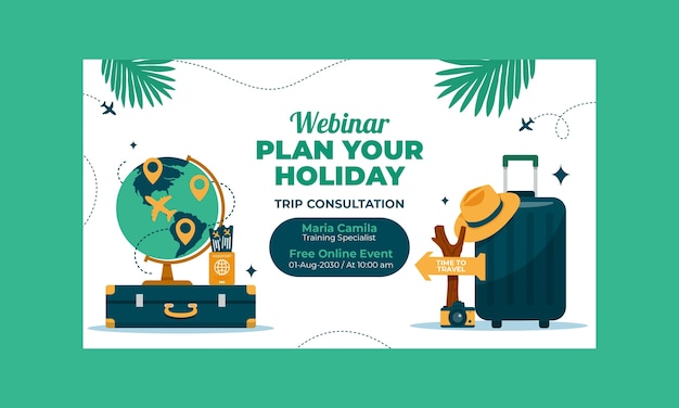 Free vector hand drawn travel agency webinar