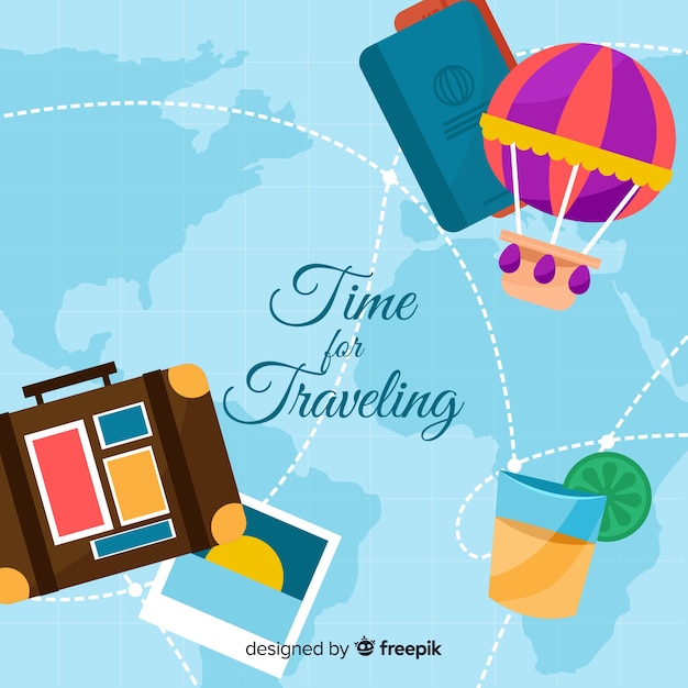 hand drawn travel background