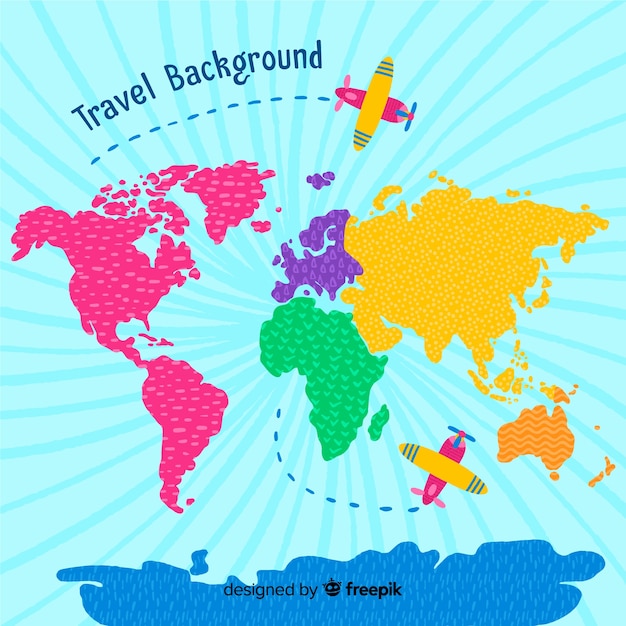Free vector hand drawn travel background