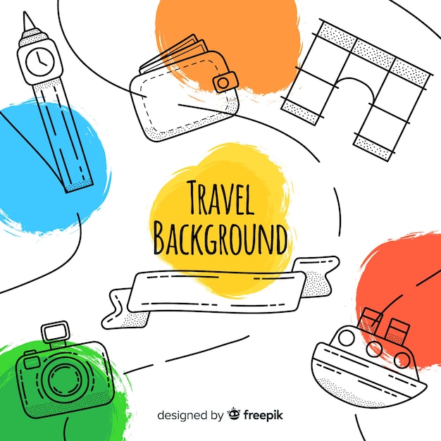 Free vector hand drawn travel background