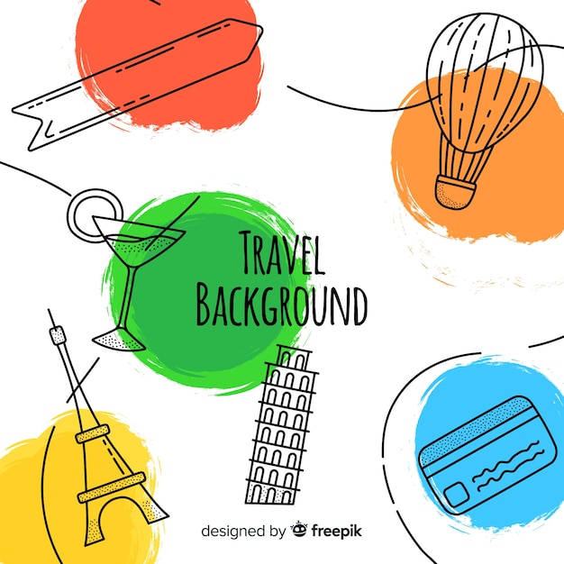 Hand drawn travel background