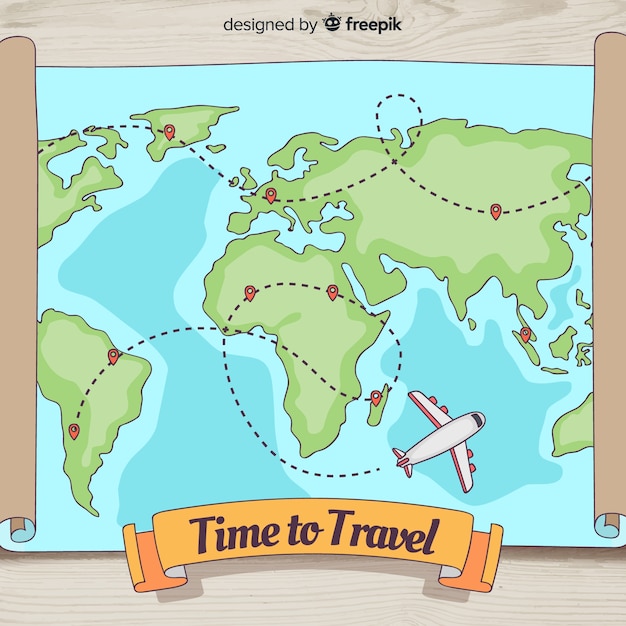 Free vector hand drawn travel background