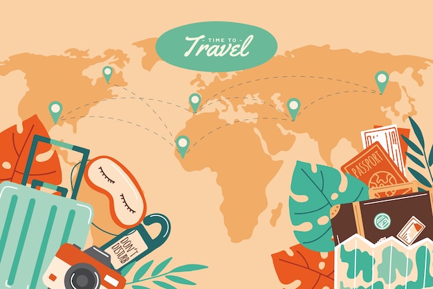 Free vector hand drawn travel background