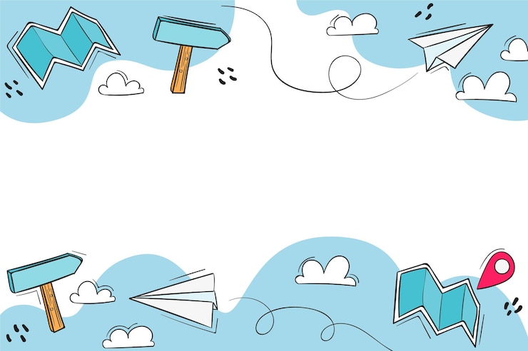 Free Vector hand drawn travel blue background