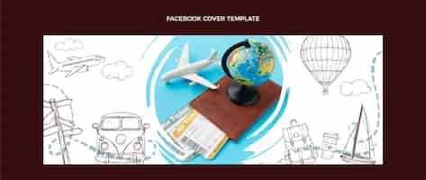Vettore gratuito copertina facebook di viaggio disegnata a mano