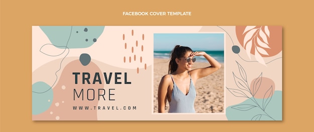 Free vector hand drawn travel facebook cover