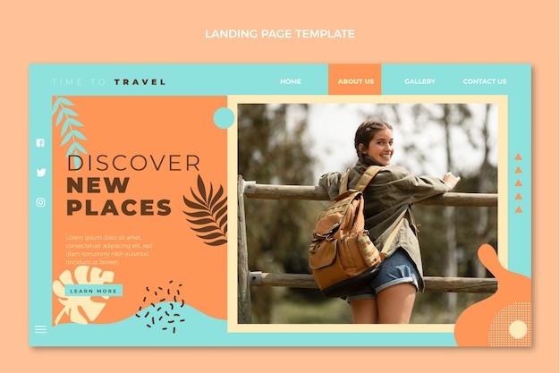 Free vector hand drawn travel landing page