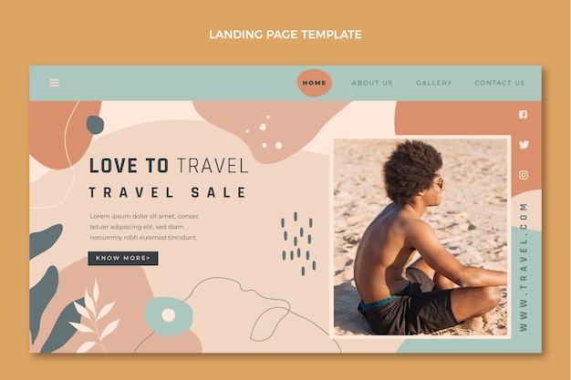 Free vector hand drawn travel landing page